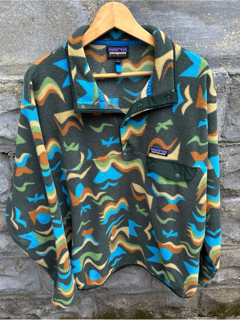 Patagonia Synchilla Snap-T Fleece Pullover Aztec Arctic Collage Tribal 2021 Gorp